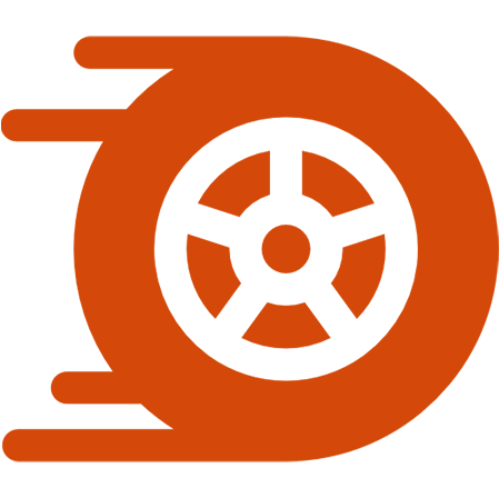 Stylized graphic of a tire with motion lines, symbolizing speed and movement. Relevant for topics on automotive performance or racing.